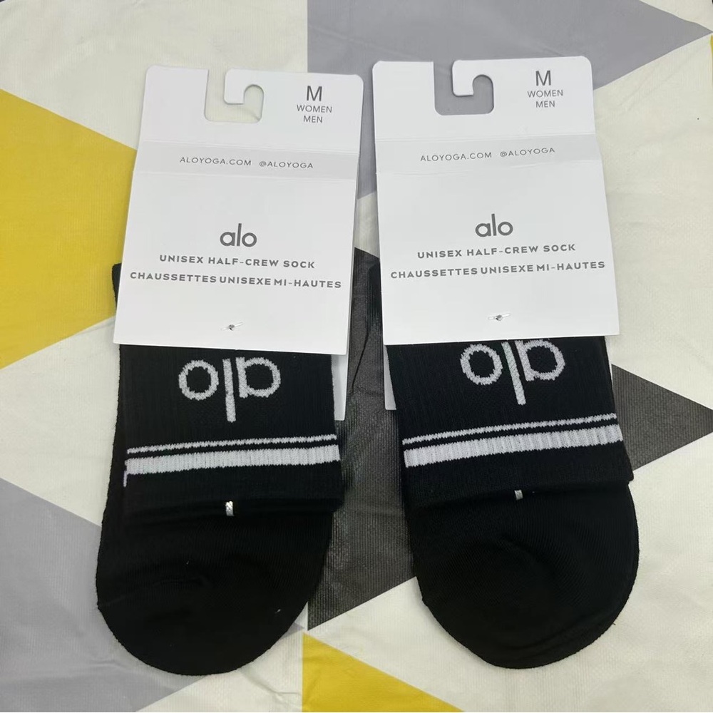 ALO Yoga Black Half-Crew Socks